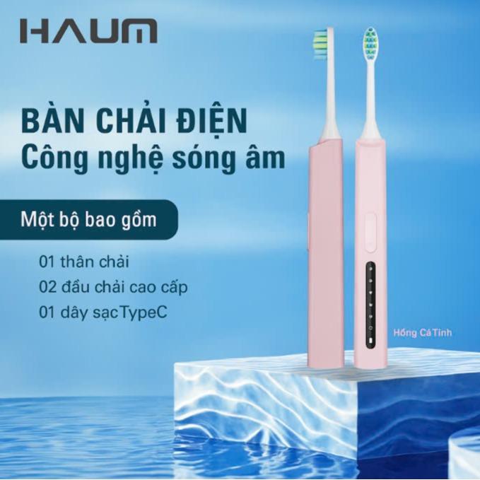 Bàn chải điện Haum Sonic Eletronic Toothbrush A356 (Tặng travel case)