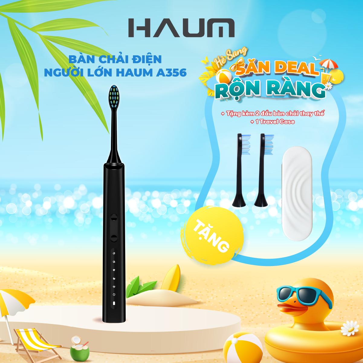 Bàn chải điện Haum Sonic Eletronic Toothbrush A356 (Tặng travel case)