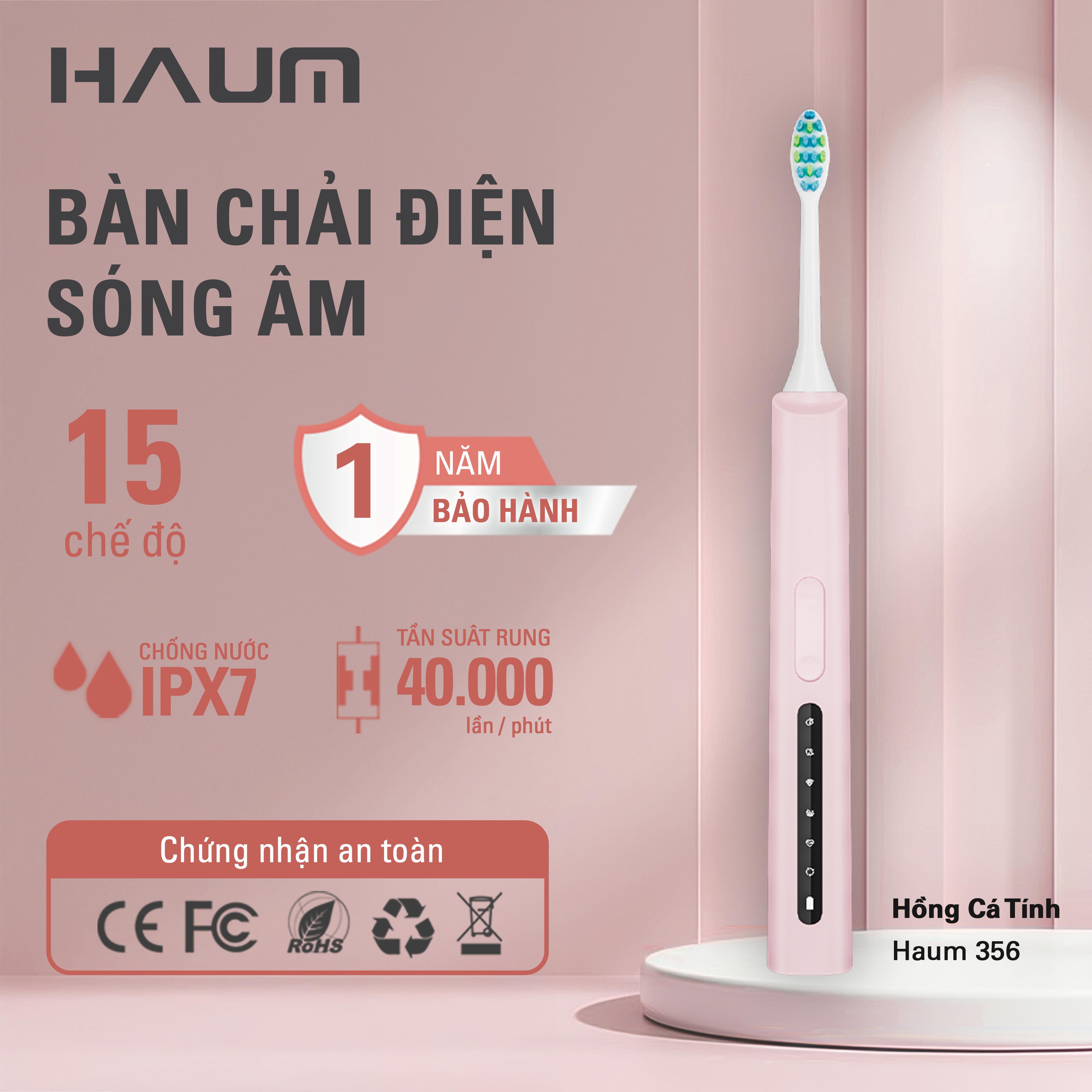 Bàn chải điện Haum Sonic Eletronic Toothbrush A356 (Tặng travel case)