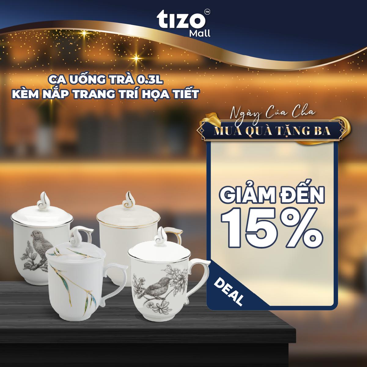 Ca trà 0.3L kèm nắp (Đa dạng hoạ tiết)