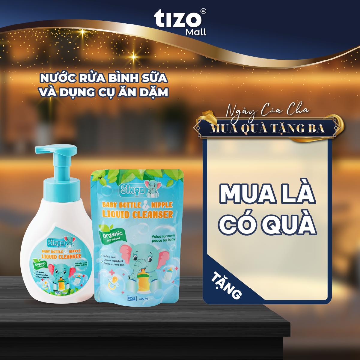 Nước rửa bình sữa và đồ ăn dặm dạng túi Re-fill dịu nhẹ cho bé 500ml