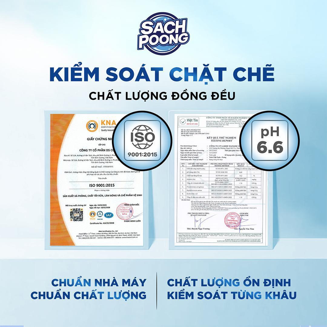 Mua 1 Tặng 1 - Nước giặt Sạch-Poong 3.2kg x 2