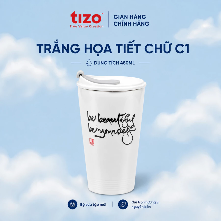 Minh Long I Ly Sứ Dưỡng Sinh Minh Long 0.48L K1 Trang Trí Hoa Văn Độc Đáo Mẫu Mã Đẹp Tiện Lợi Đa Dạng Độ Tuổi Dung Tích Lớn 480ml An Toàn Sức Khỏe - ĐỘC LẬP + QUAI VẢI