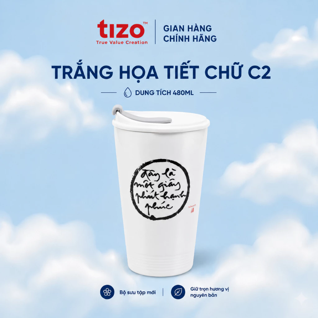 Minh Long I Ly Sứ Dưỡng Sinh Minh Long 0.48L K1 Trang Trí Hoa Văn Độc Đáo Mẫu Mã Đẹp Tiện Lợi Đa Dạng Độ Tuổi Dung Tích Lớn 480ml An Toàn Sức Khỏe - ĐỘC LẬP + QUAI VẢI